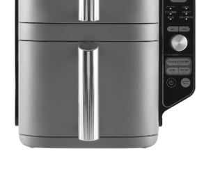 9.5L Twin-Drawer Air Fryer, Two Meals on One Timer, Cook 4 Foods at Once, 6 Functions, Feeds up to 8, Little to No Oil
